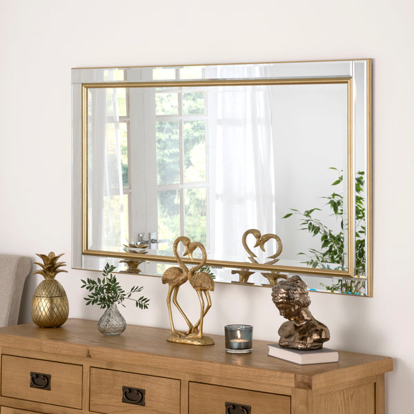 Yearn Mirrors Gold Rectangle Mirror 76cm x 106cm
