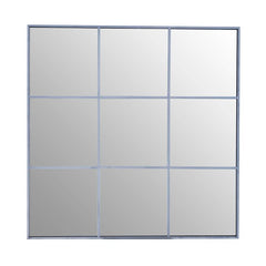 Grid Wall Mirror With Silver Finish Frame
