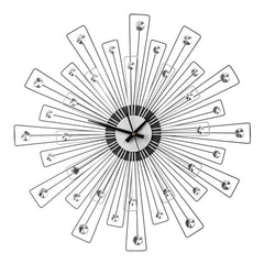 Black and Silver Spoke Design Wall Clock