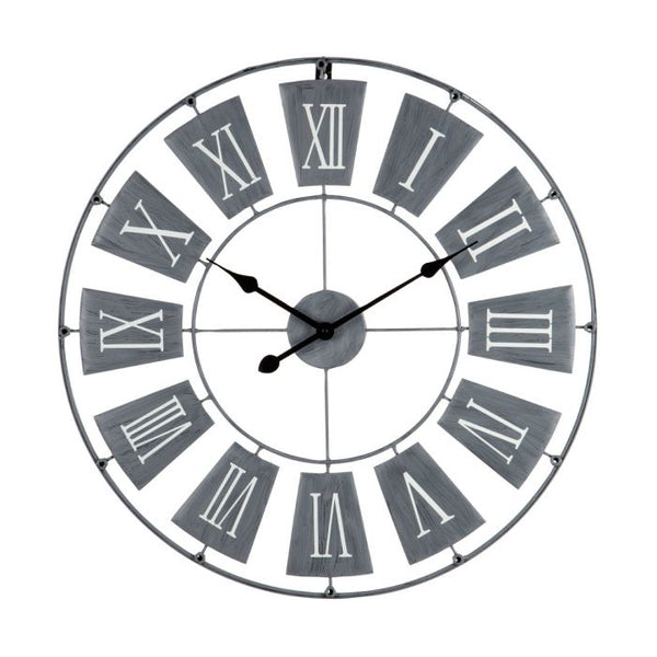 Grey Metal Small Wall Clock