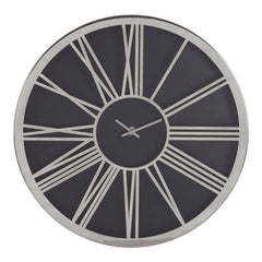 Baillie Black/Chrome Wall Clock