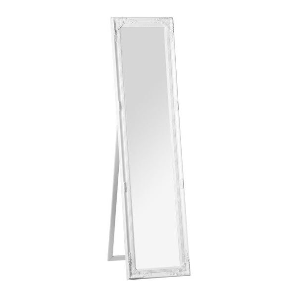 Chic Vintage White Floor Standing Mirror