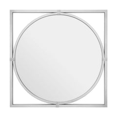 Jair Silver Metal Frame Square Wall Mirror