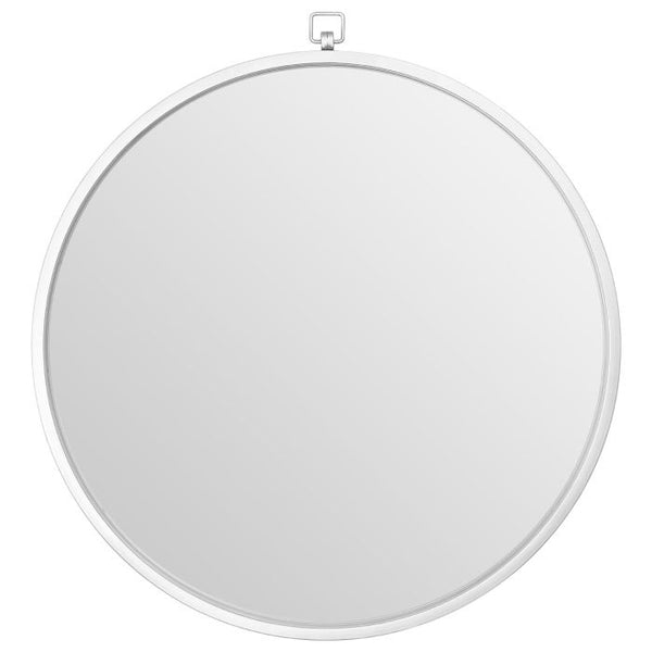 Jacen Silver Metal Frame Round Wall Mirror