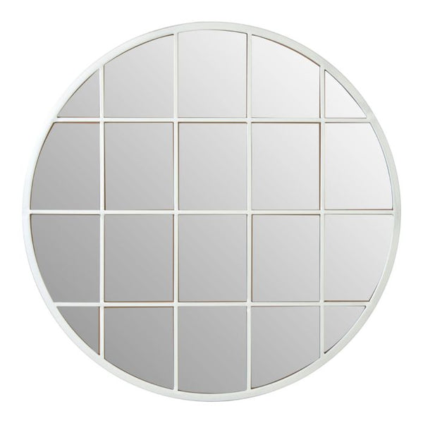 Descrates Round Panelled Wall Mirror