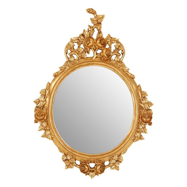 Marseille Gold Finish Round Wall Mirror