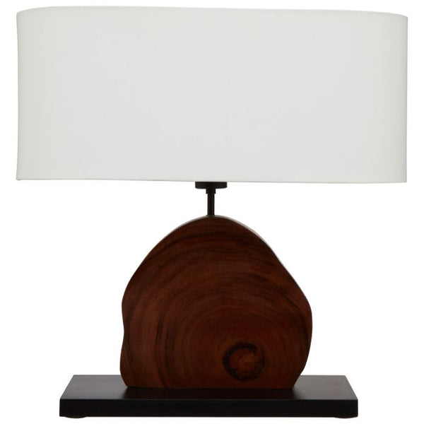 Hestina Table Lamp with Curved Wood Base