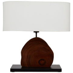 Hestina Table Lamp with Curved Wood Base