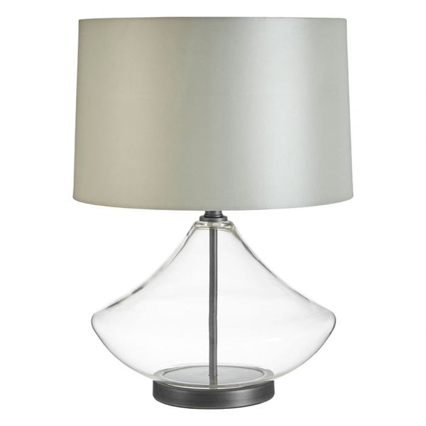 Usha light grey shade table lamp with EU plug