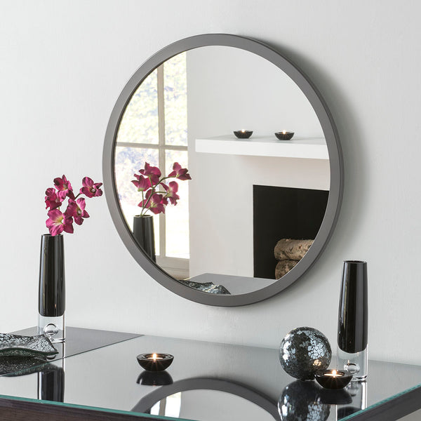 Yearn Mirrors Dark Grey Circle Mirror 60cm x 60cm