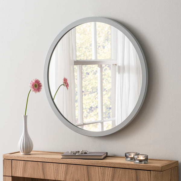 Yearn Mirrors Light Grey Round Mirror 110cm x 110cm