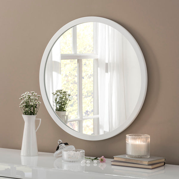 Yearn Mirrors White Round Mirror 110cm x 110cm