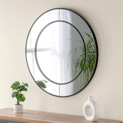 Yearn Mirrors Elegant Round Black Mirror 120cm x 120cm