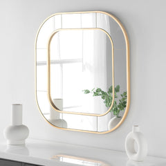 Yearn Mirrors Elegant Gold Leaf Square Mirror 120cm x 120cm