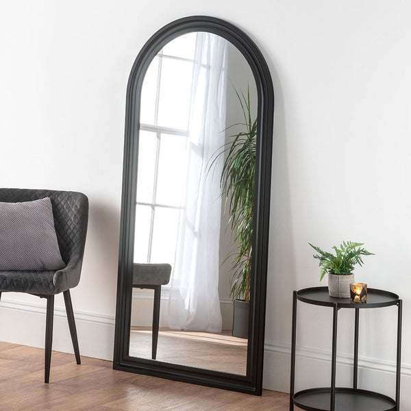 Yearn Mirrors Large Arch Black Standing Mirror 80cm x 170cm
