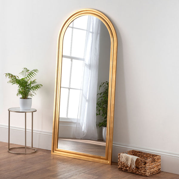 Yearn Mirrors Large Gold Leaf Standing Mirror 80cm x 170cm