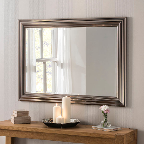 Yearn Mirrors Dark Chrome Rectangle Mirror 91cm x 66cm